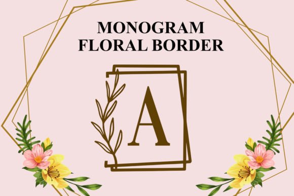 Monogram Floral Border Font for Elegant Branding & Craft Projects