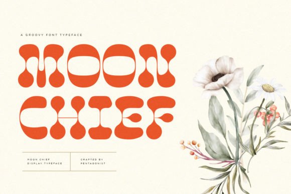Moon Chief: A Groovy Retro Display Typeface for Crafters