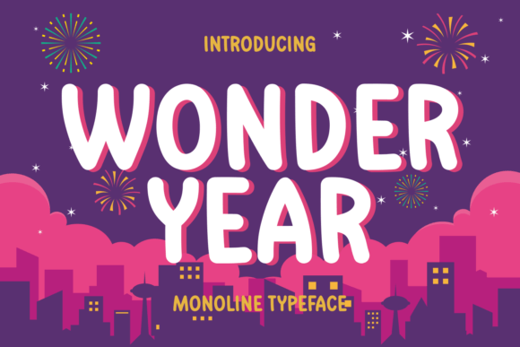 Wonder Year: A Bold Monoline Display Font for Modern Editorial Design