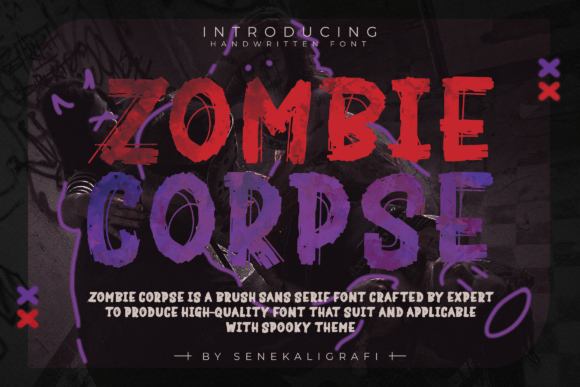 Zombie Corpse Brush Display Font for Horror-Themed Crafts